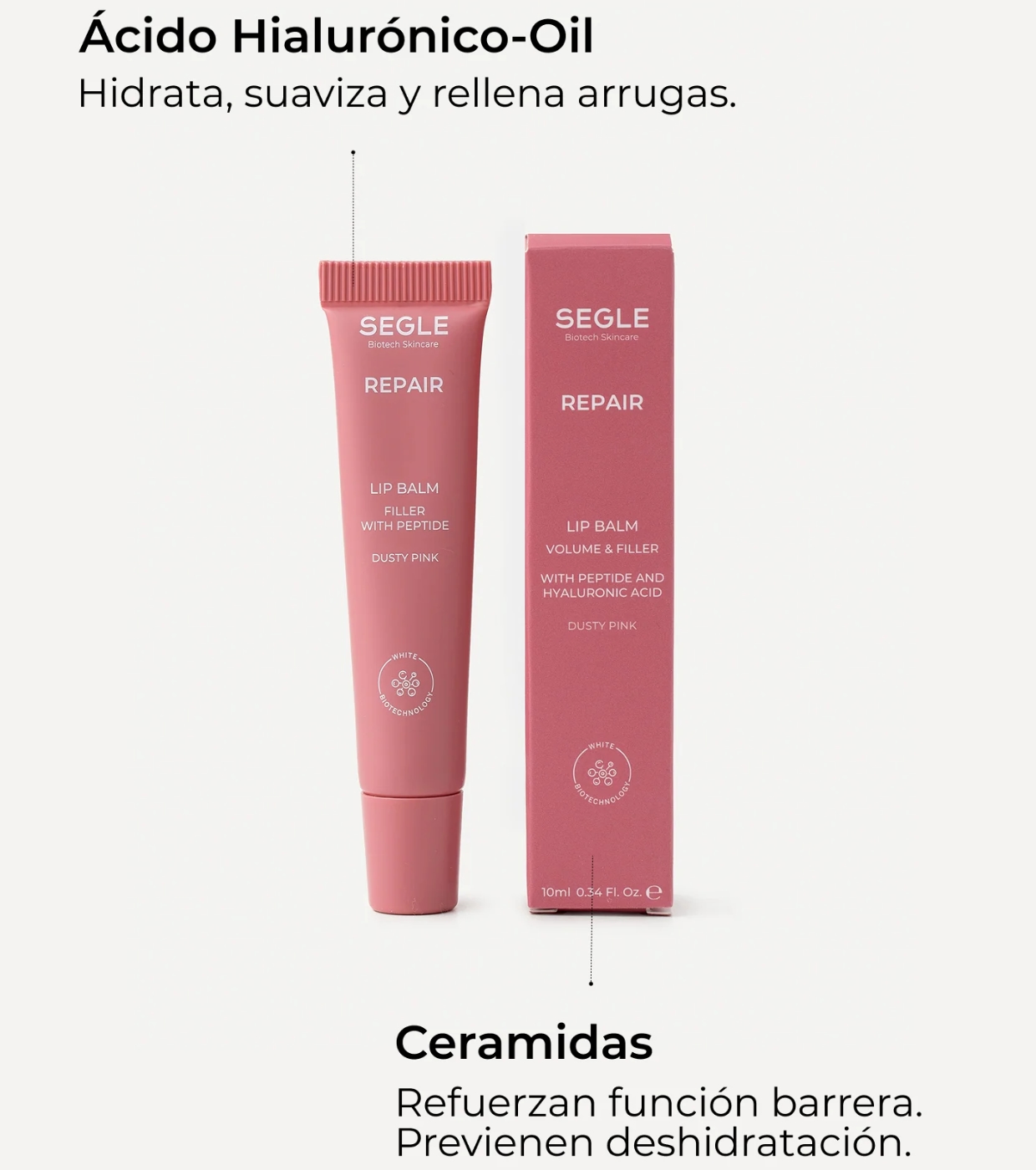 SEGLE - Bálsamo labial com peptídeos Repair - Dusty Pink