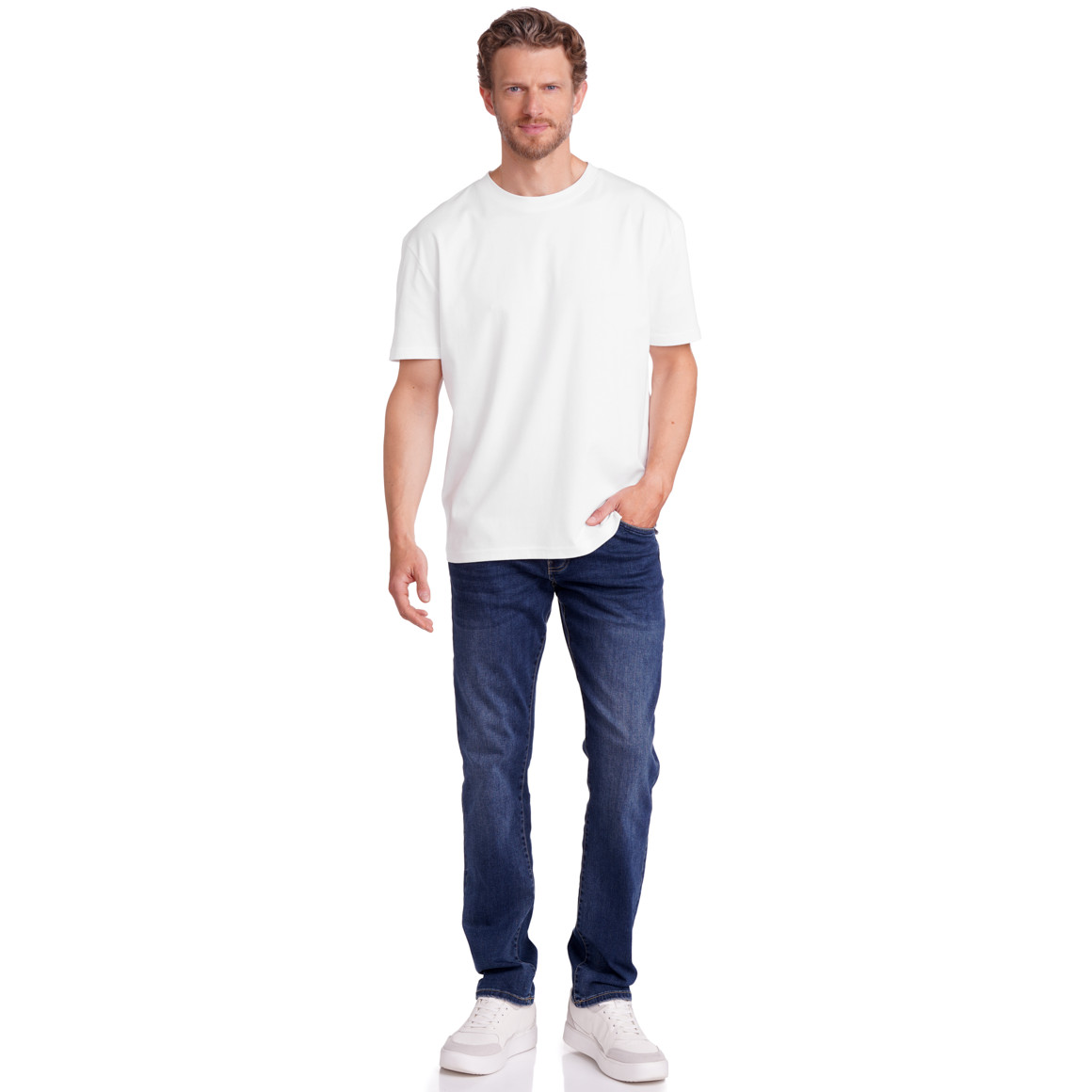 Jonas Nielsen Herren T-Shirt im Oversized-Look weiss