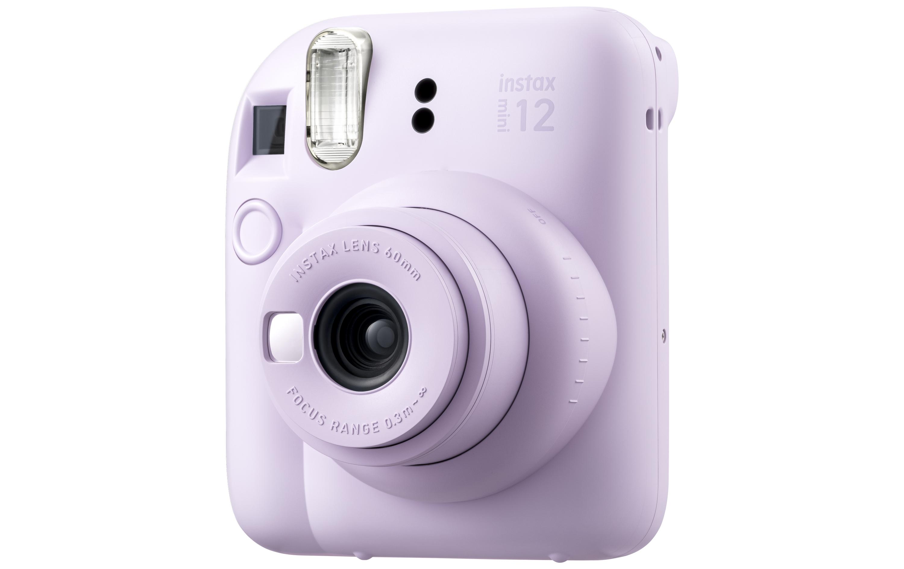 Fotokamera Instax Mini 12 ViolettSofortbildkamera mit Blitz und Selfie-Modus