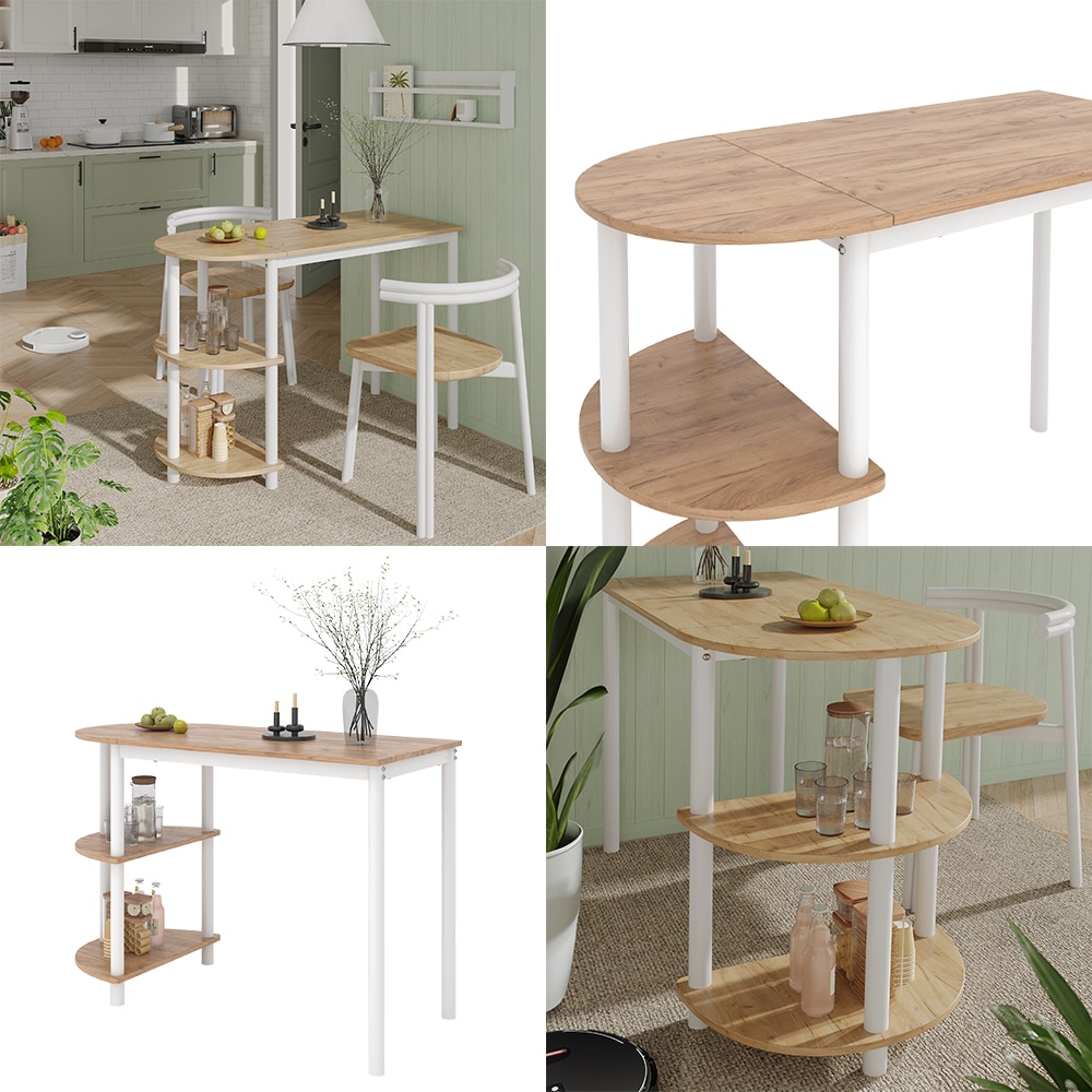 Vicco Bartisch Freetown Eiche Weiß 110 x 75,5 cm mit Regal