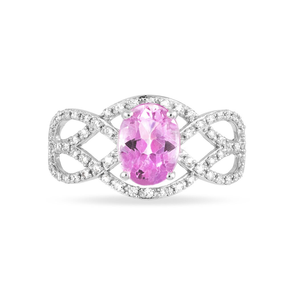 Bague Tina Or Blanc Topaze Et Diamant