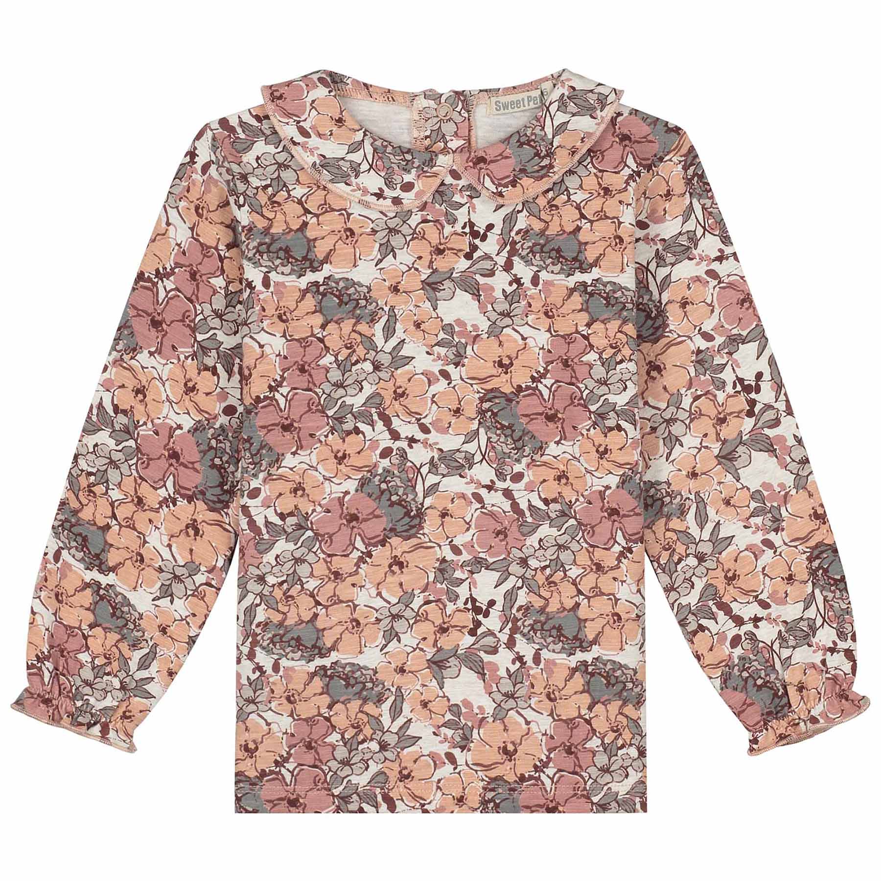 Sweet petit baby shirt Jette lange mouwen bloemen roze