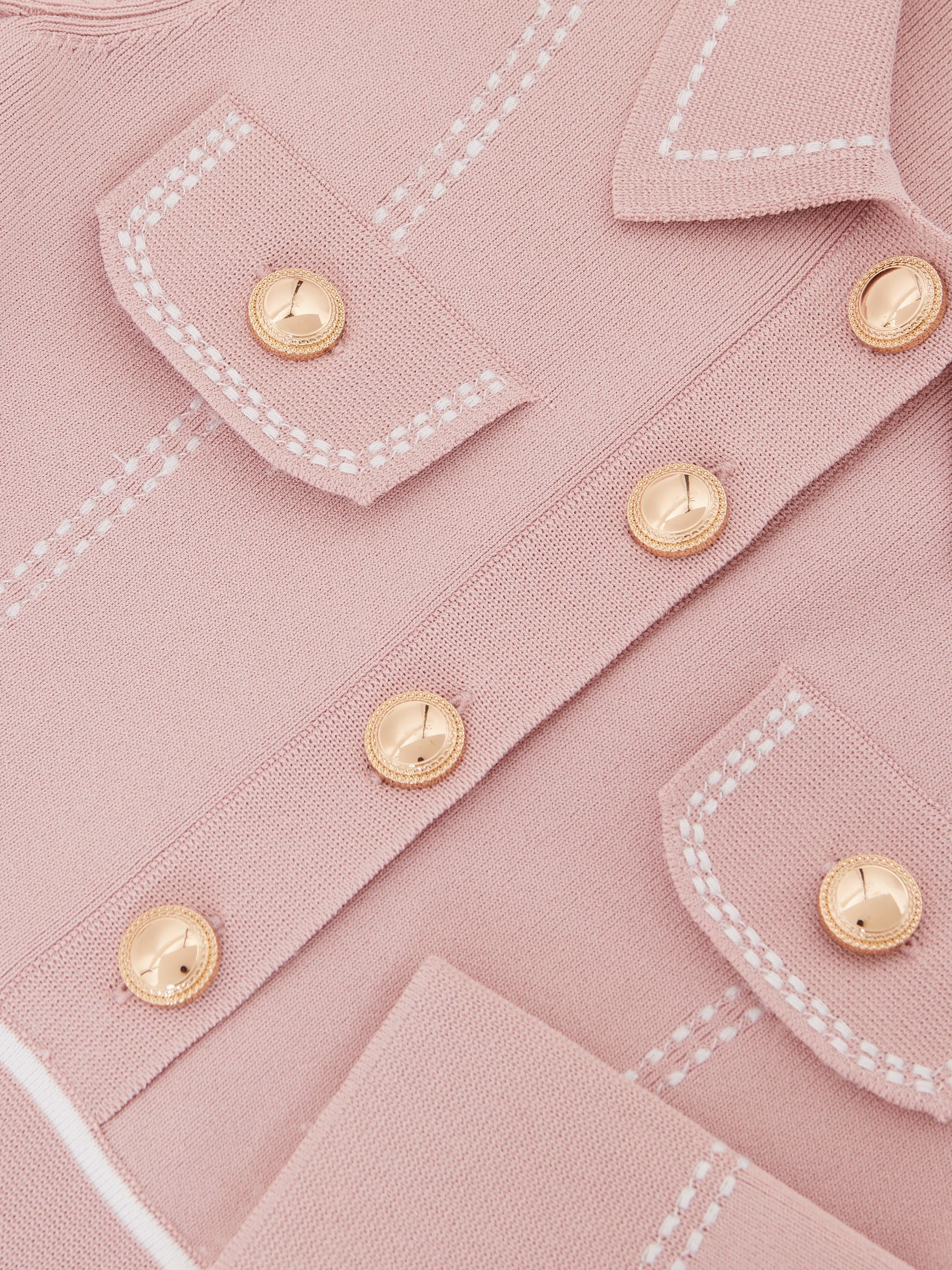 Reiss Sapna Button-Detail Knitted Dress