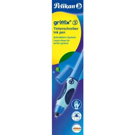 Pelikan griffix® 3Tintenschreiber, bluesea, links, Faltschachtel