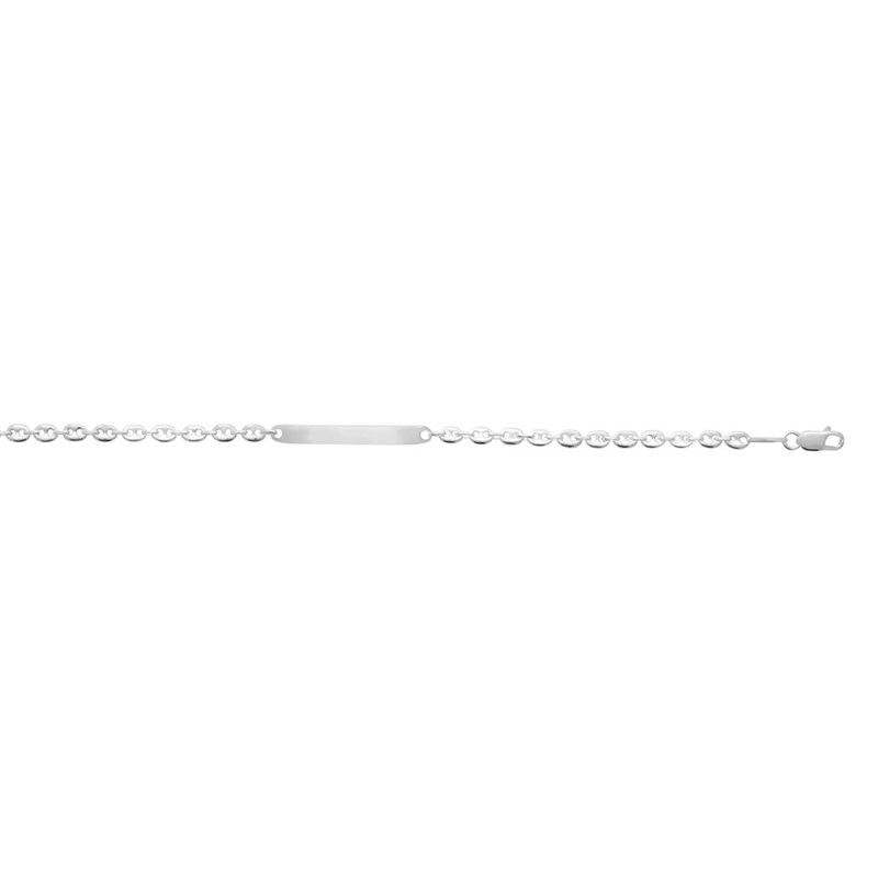 Gourmette Mixte - Argent 925 - Chaîne grain de café - Largeur : 4 mm - Longueur : 18 cm