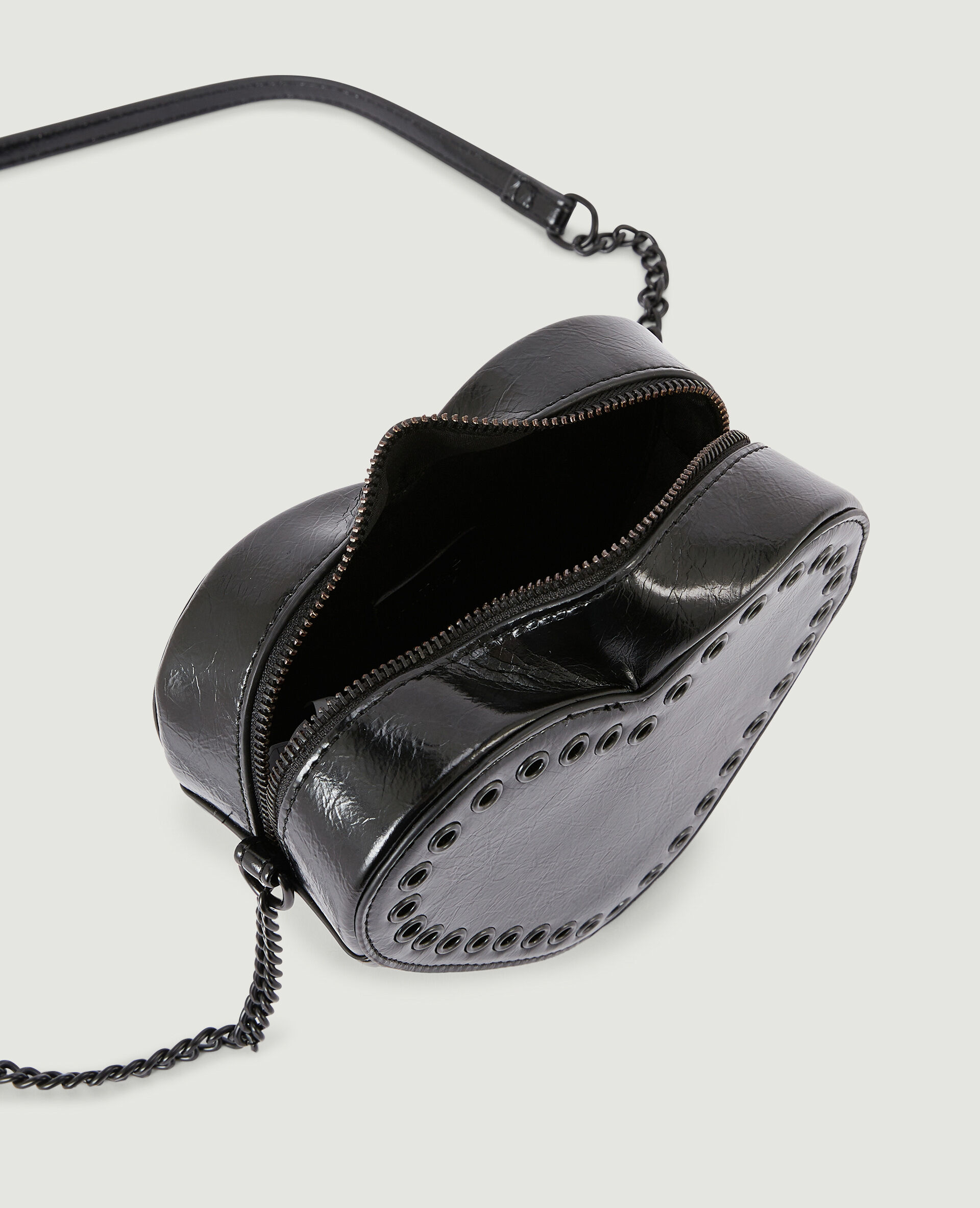 Sac boxy cœur avec œillets - Noir
