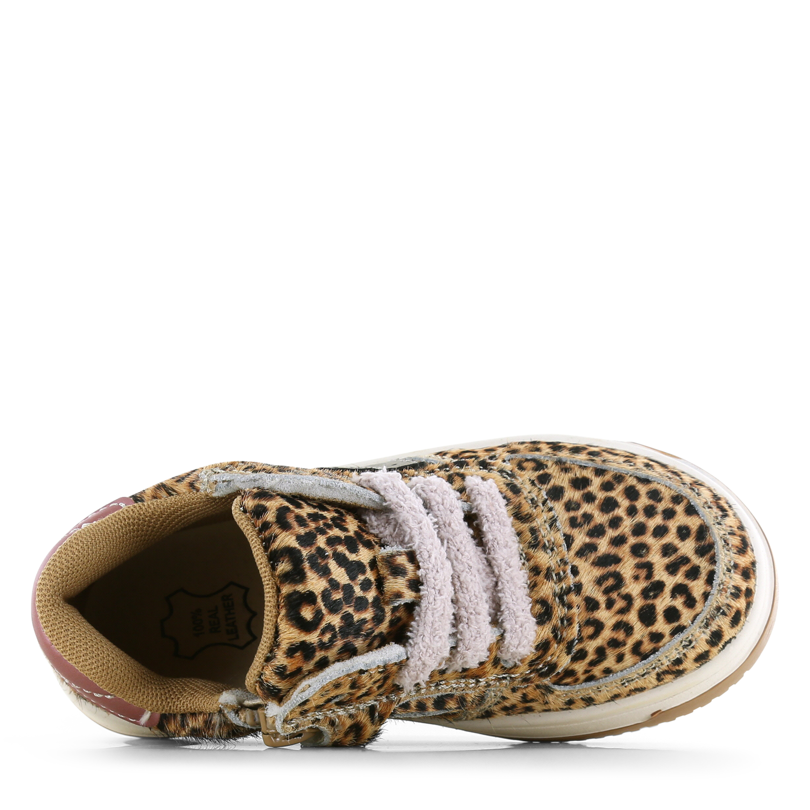 Shoesme panterprint sneaker met ritssluiting Microfiber leer, Ponyhair | Sa