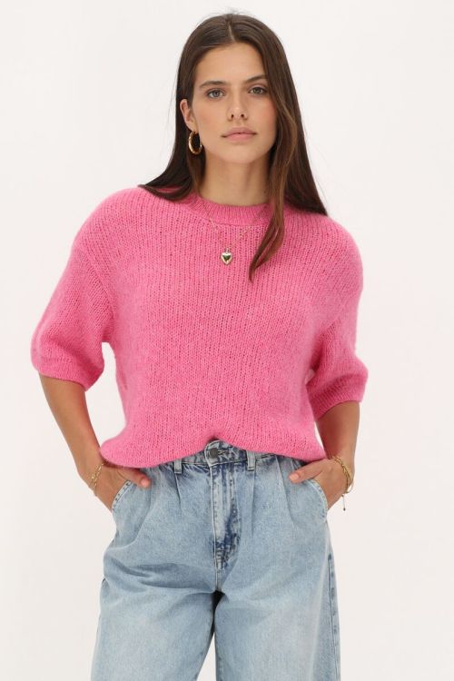 Roze trui met korte mouwen