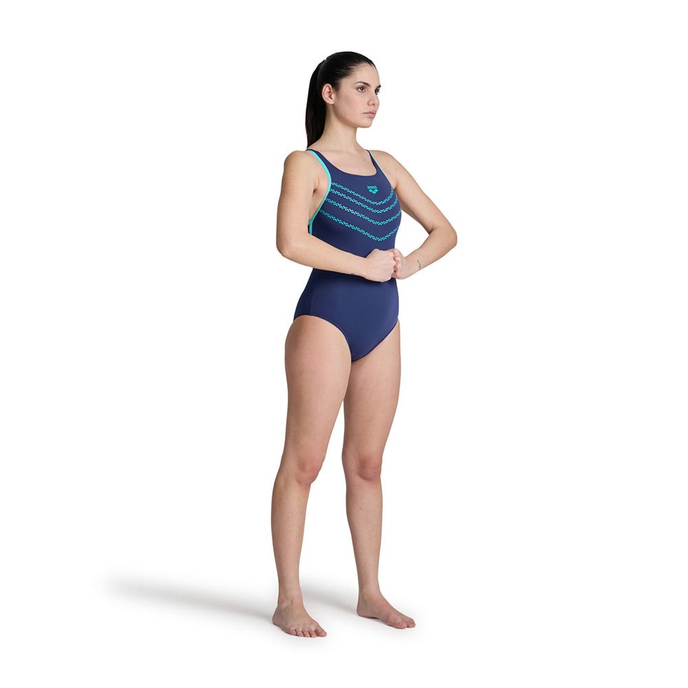Arena LOSANGE V - Maillot de bain 1 pièce Femme navy/water