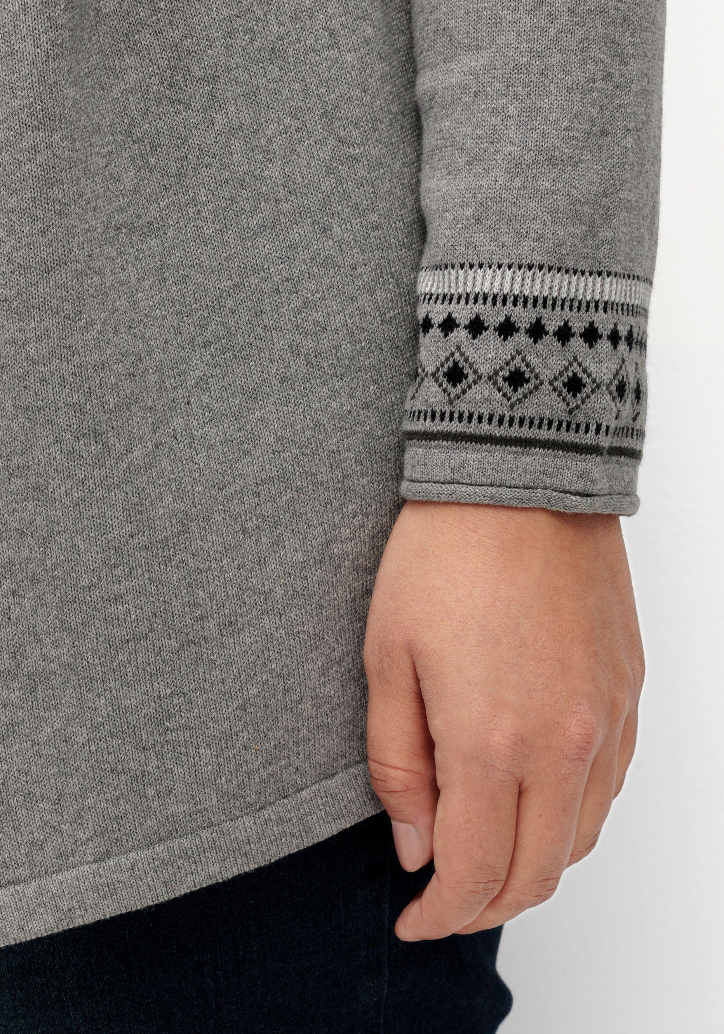 Strickjacke im Norwegermuster, offene Longform