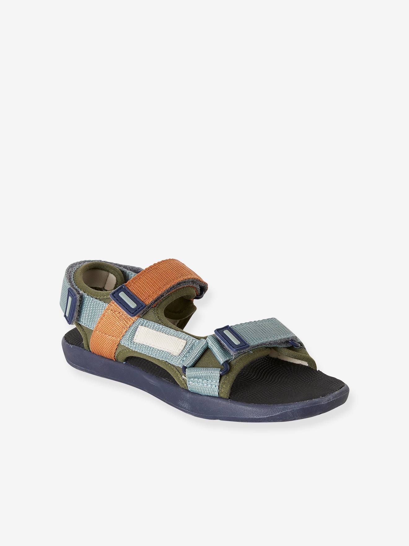 Sandálias todo-terreno para meninos, verde médio, bicolor/multicoloridas