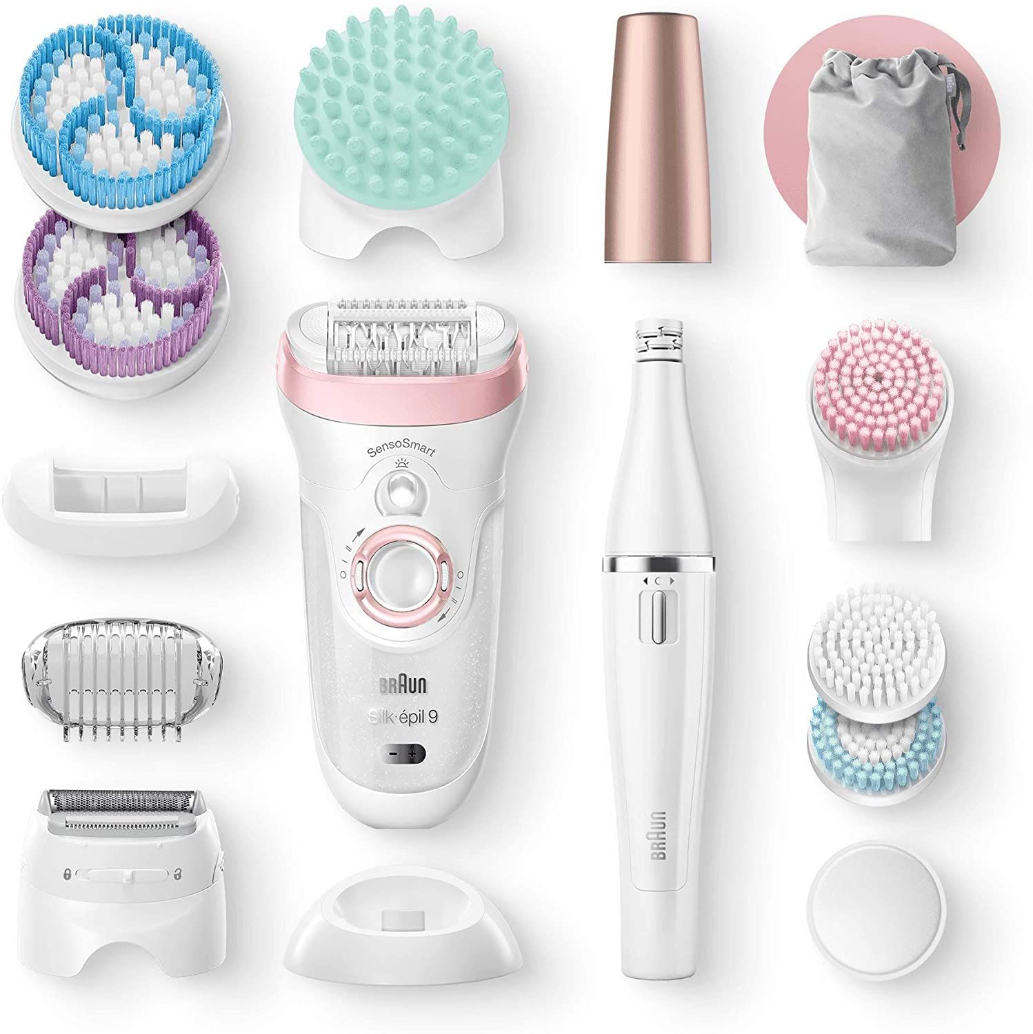 Braun Silk-épil 9 Beauty-Set, Epilierer Damen, Haarentfernung, FaceSpa Gesichtsepilierer