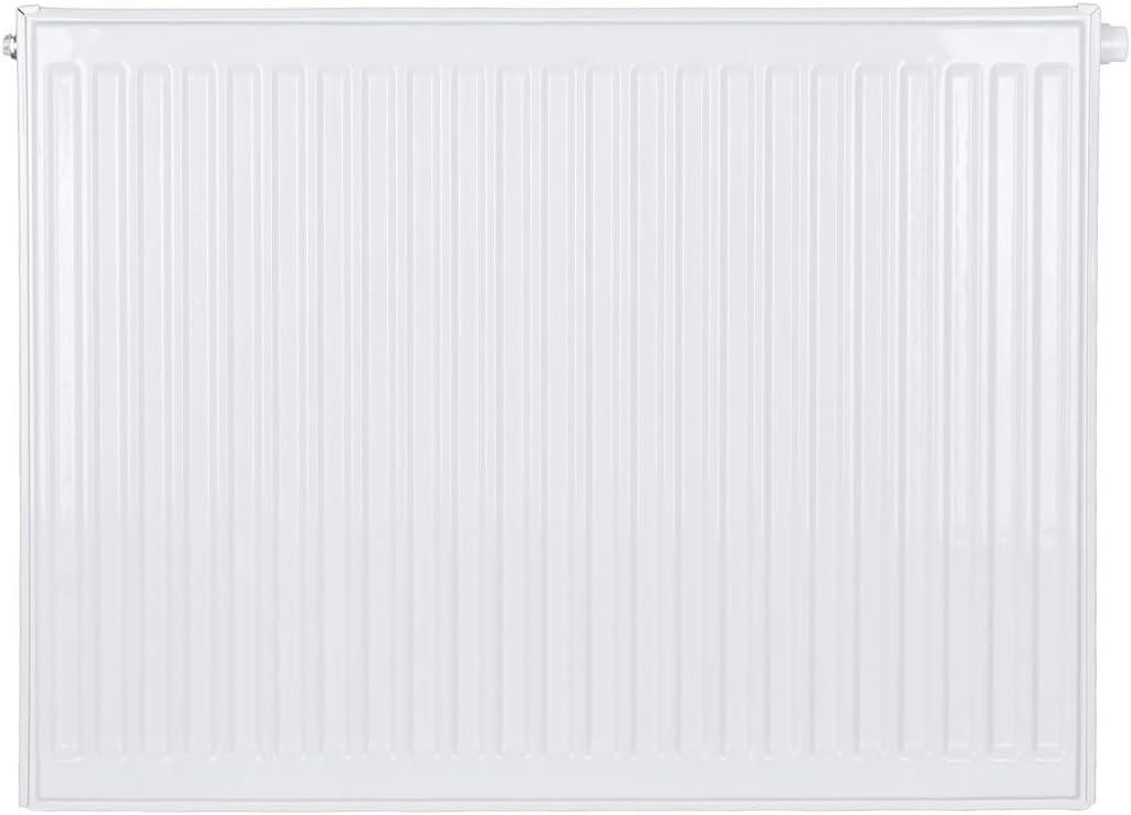 Belrad® Heizkörper Typ 11, flacher Universalheizkörper mit 6 Anschlüssen, modern, kompakt & energiesparend, Wandmontagefähig, ideal für Wohnzimmer, Bad & Gäste-WC, Flachheizkörper weiß 600x600 mm