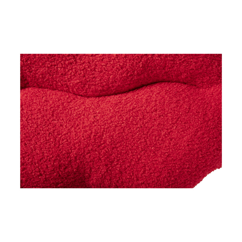 Kussen lippen teddy - rood - 25x50 cm
