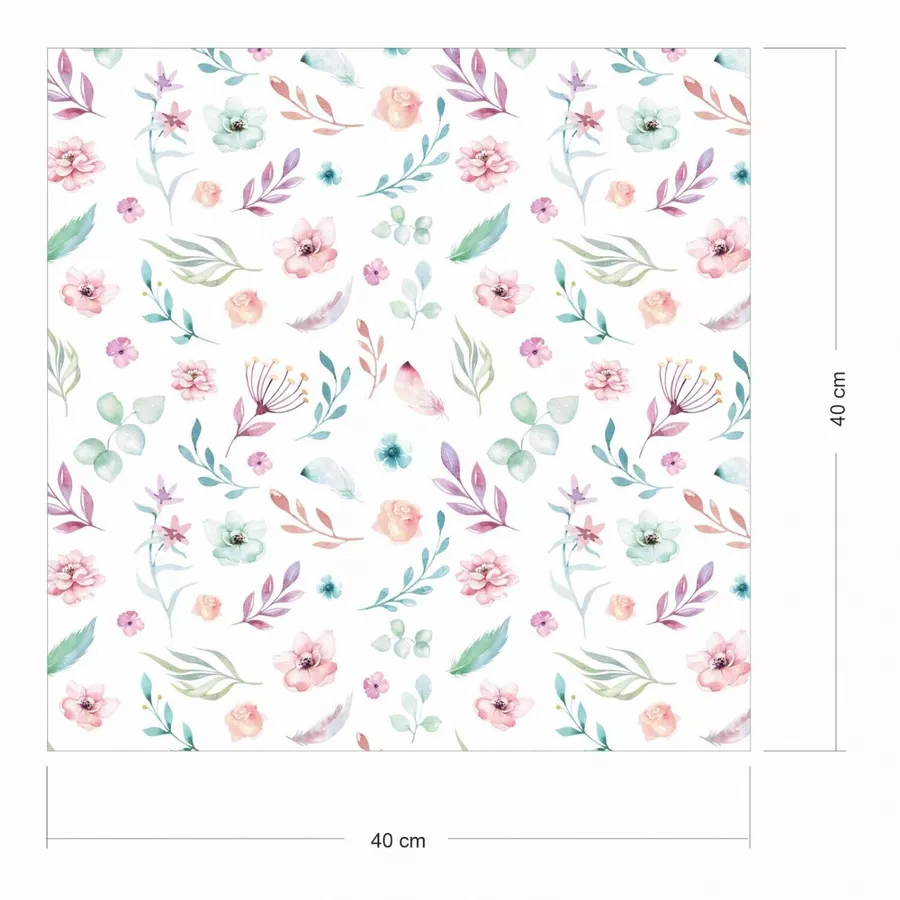 Nikima Klebefolie KF-11 selbstklebende Folie – Blumen pastell Klebefolie bunt