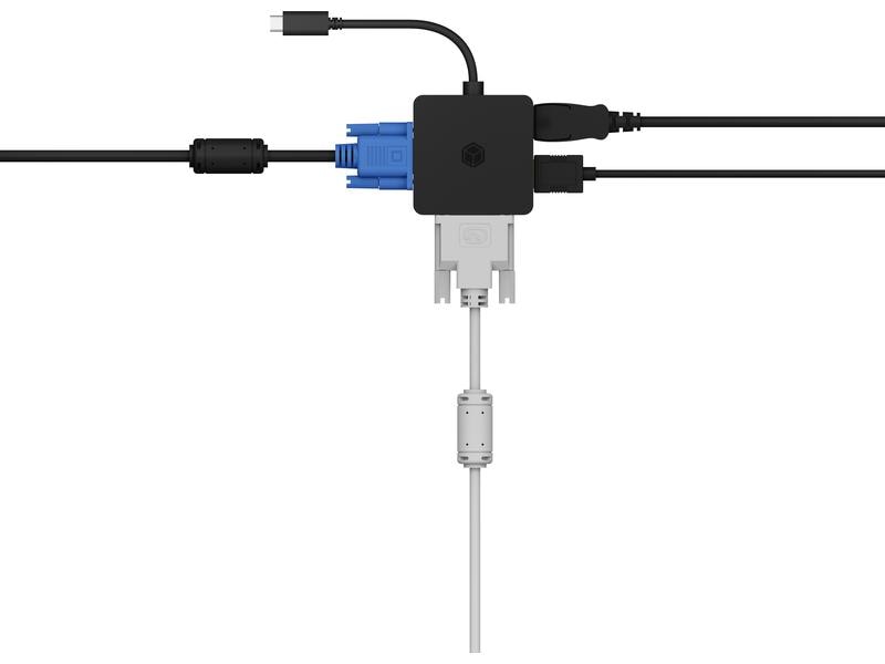 ICY BOX Adapter IB-DK1104-C USB Type-C - DisplayPort/DVI-D/ Vier in einem USB-C-Videoadapter