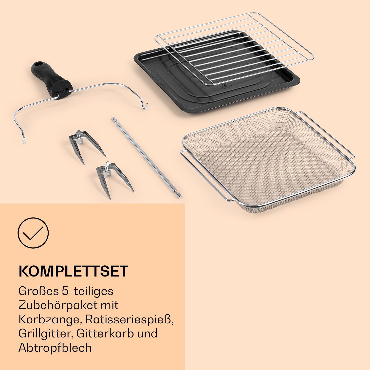 AeroVital Cube Chef Heißluftfritteuse1700 W 14 Liter 16 Programme Ober- und Unterhitze Silber