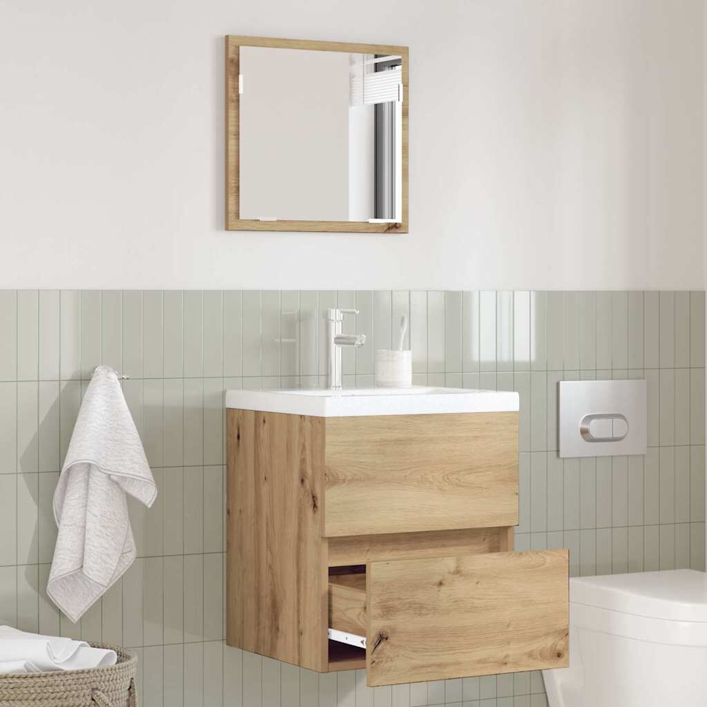 vidaXL Badkamerkast met spiegel ambachtelijk eiken 41 x 38,5 x 45 cm