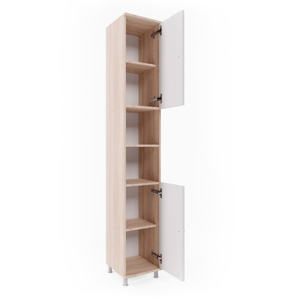 VICCO Badschrank FYNN 190 x 30 cm Eiche Sonoma - Badezimmer Hochschrank Badregal