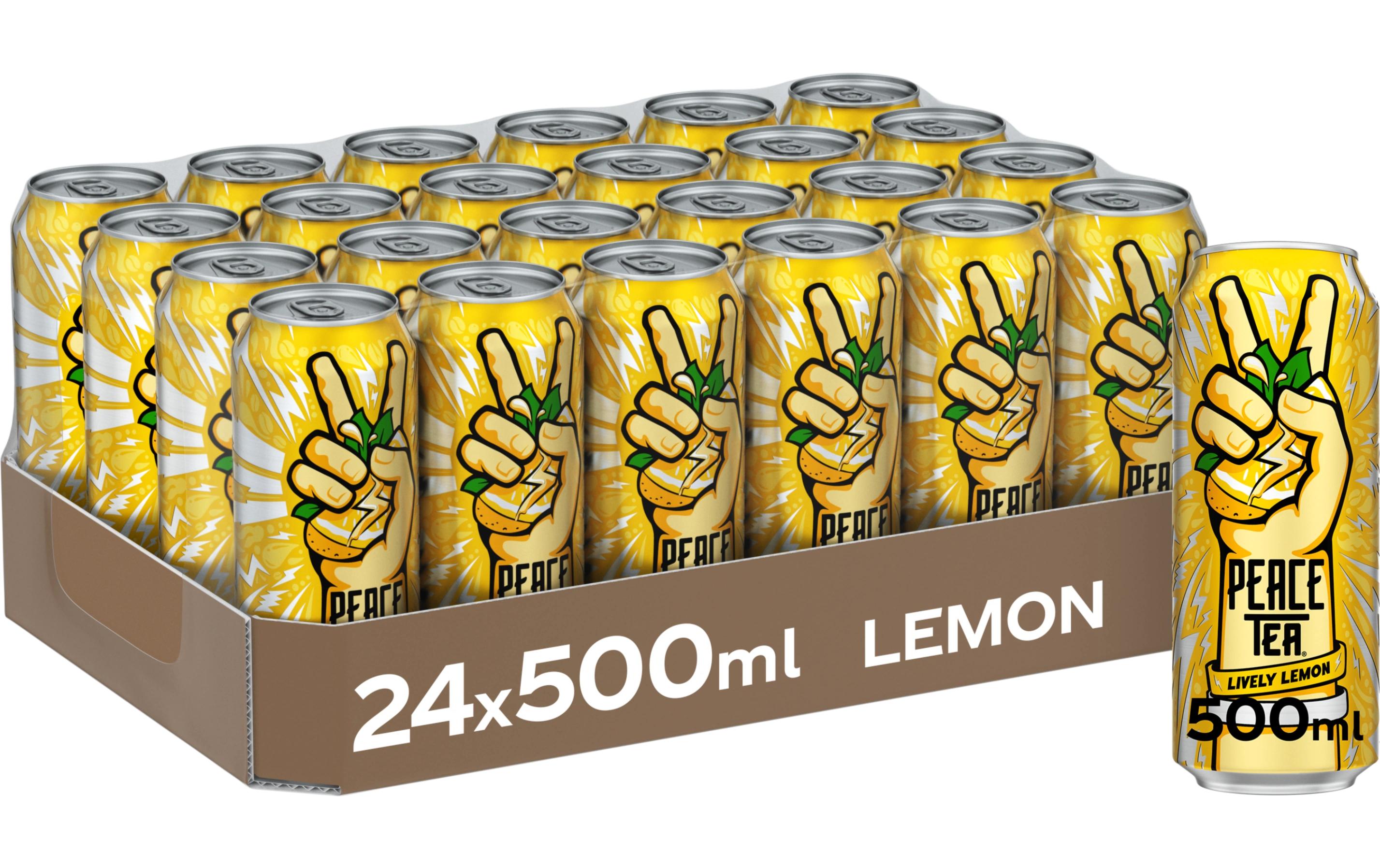 Lively Lemon 24 x 0.5 lKoffeinhaltiges Schwarztee-Getränk mit Zitronengeschmack und mit Yerba Mate