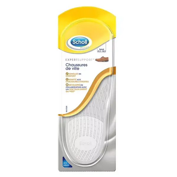 Palmilhas Scholl Expert Support para sapatos sociais, tamanhos 41,5 a 46,5.