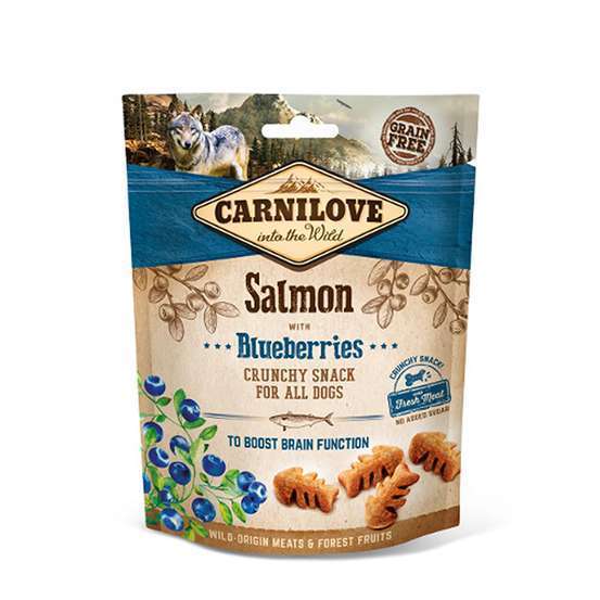 Friandises Crunchy saumon & myrtilles pour chien 200g