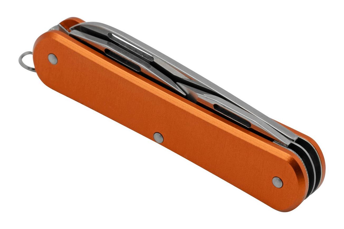 FOX Vulpis 3-Tools FX-VP130-3OR, N690Co, Aluminium Orange, Zwitsers zakmes