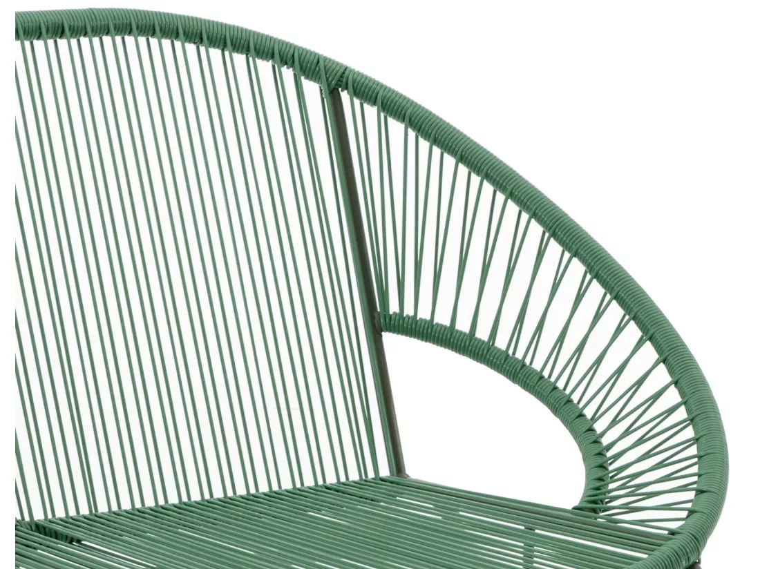 Salon de jardin en fils de résine tressés : 2 fauteuils, un banc et une table - Kaki - ALIOS III de MYLIA