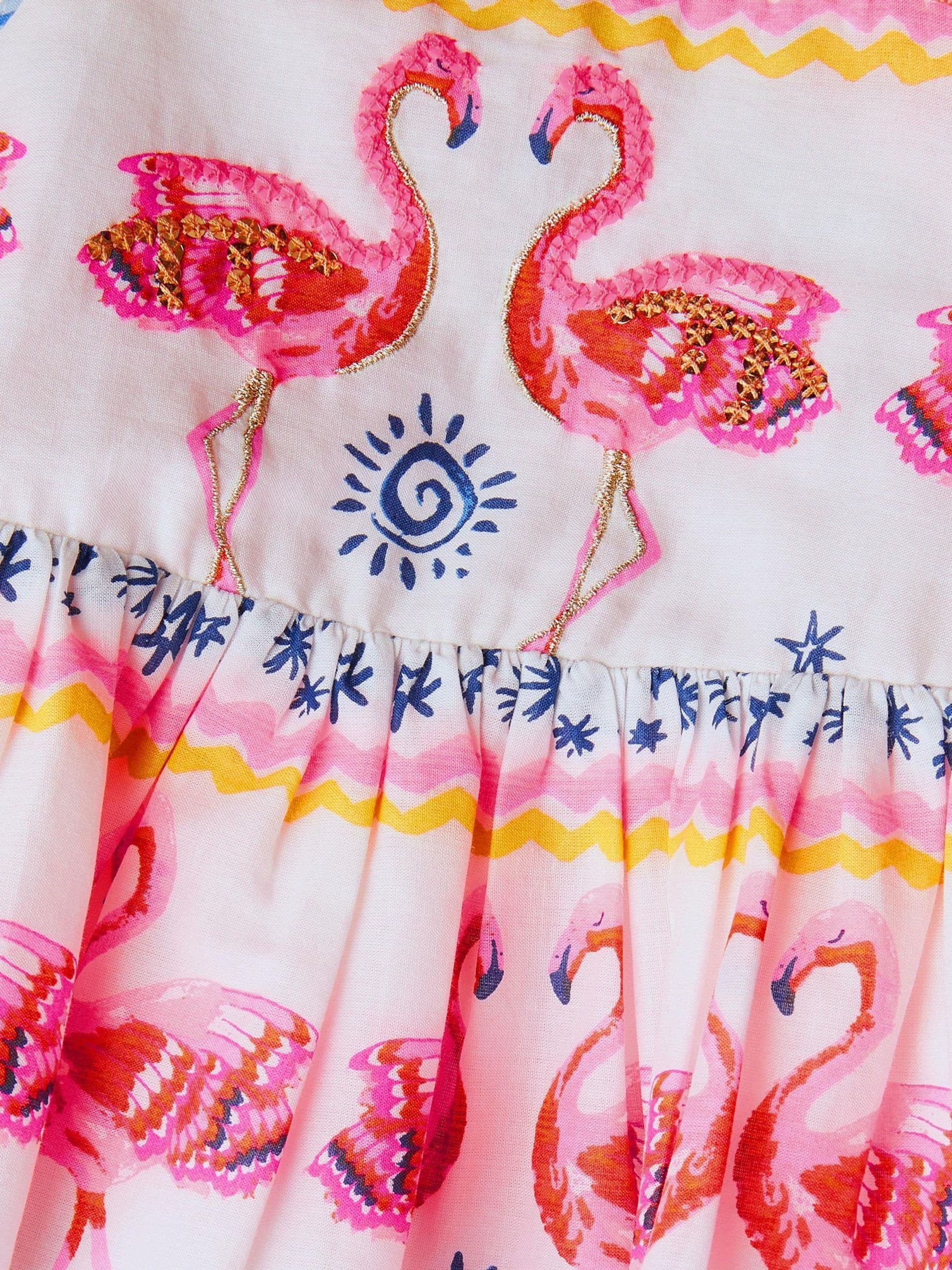 Monsoon Baby Sequin Embellished Flamingo Dress