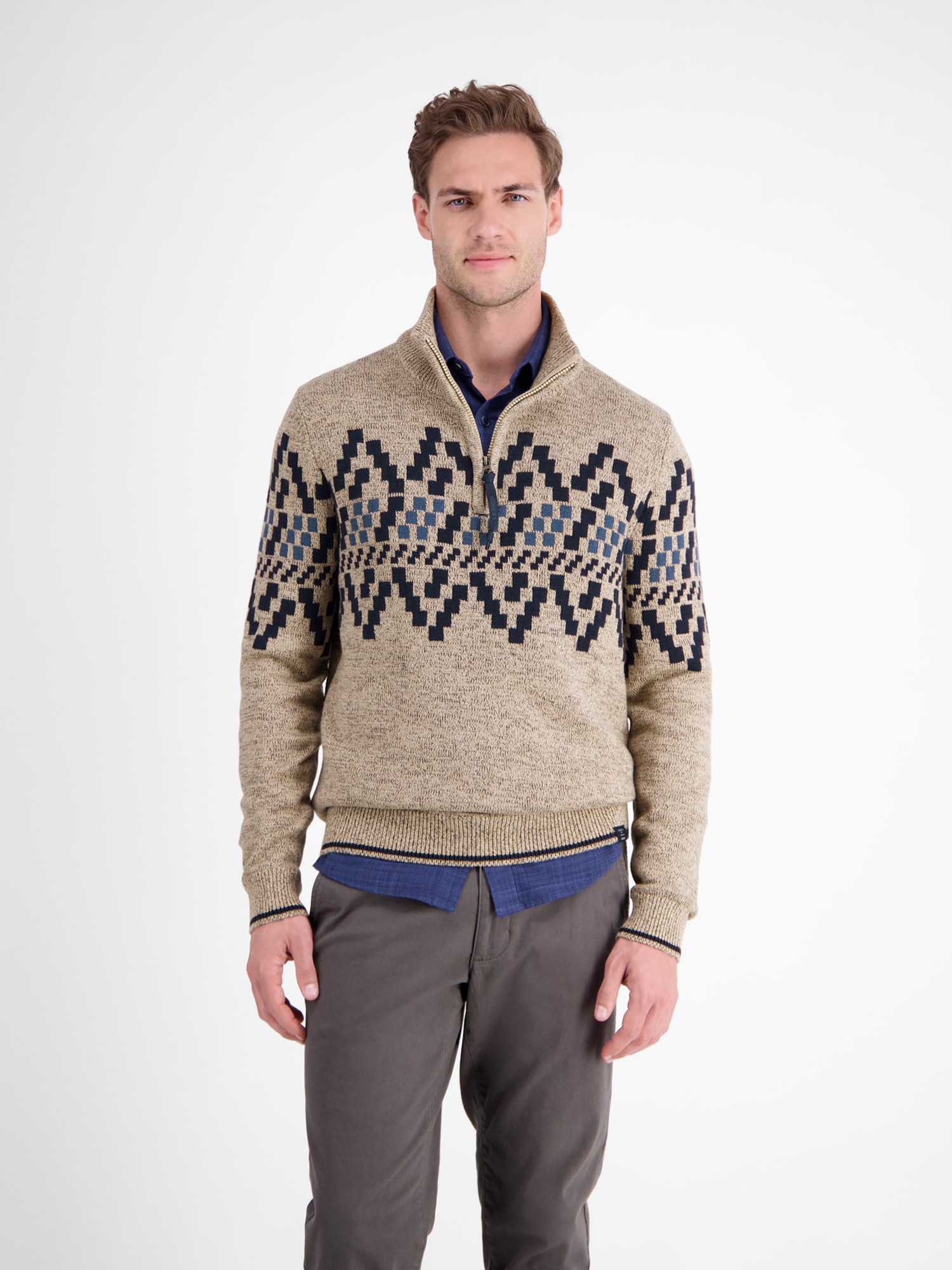 LERROS Norwegerpullover »LERROS Herren-Troyer mit Norwegermuster«