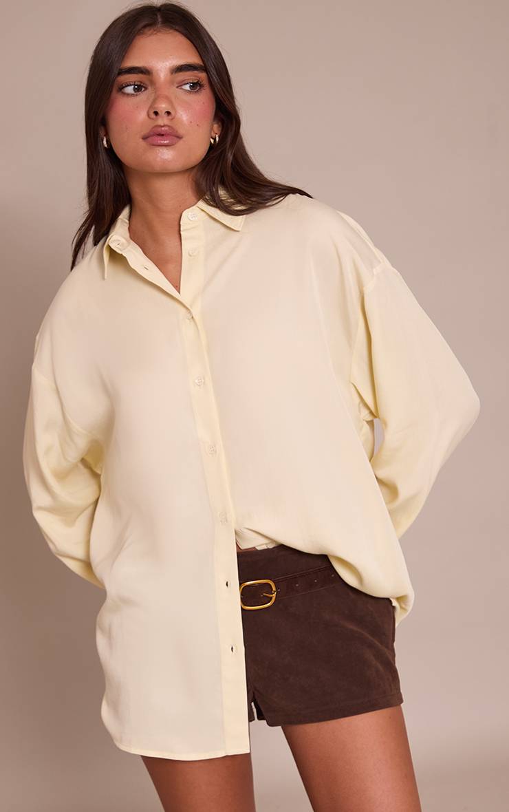 Crème Chemise Oversize En Tencel