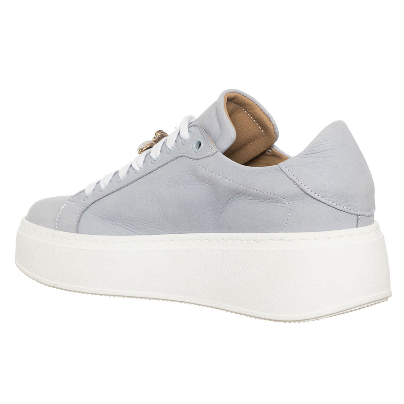 Loretta Pettinari Sneakers en Cuir Lava violet pâle/blanc - Plateforme 5 cm