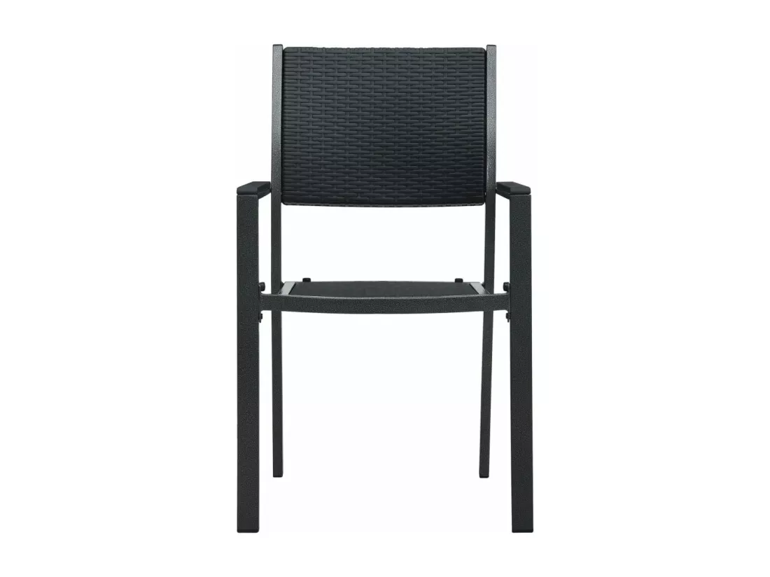 Ensemble à manger de jardin 9 pcs Noir