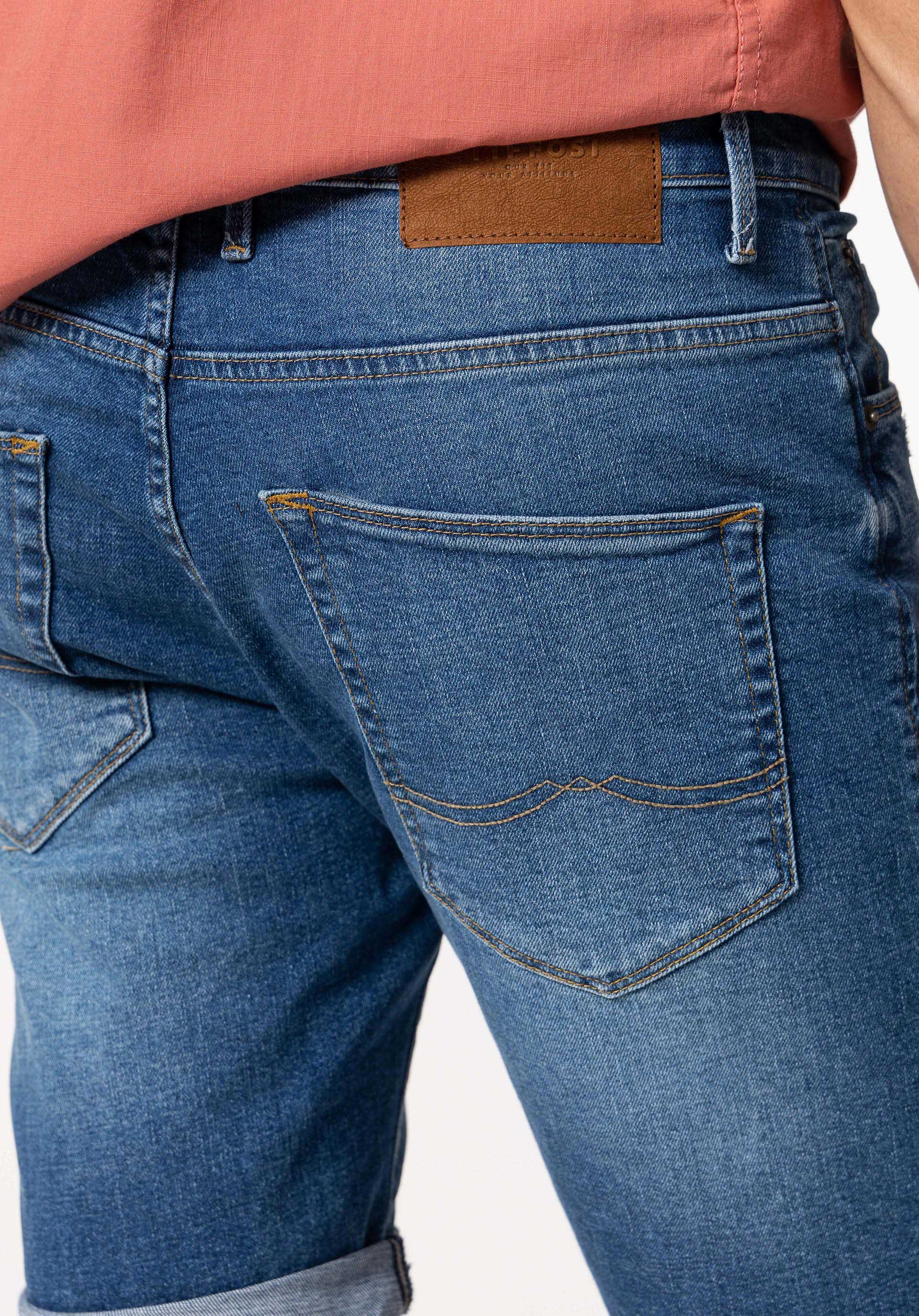 Calções de Ganga Slim Fit Ripped