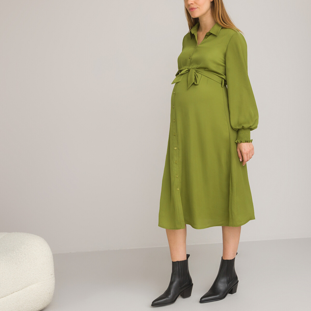 COLEÇÃO LA REDOUTE<br>Vestido camisa de maternidade, mangas compridas