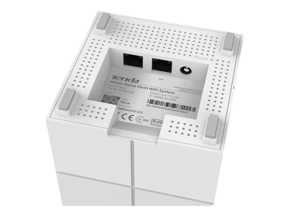 Tenda Nova MW6 - Wi-Fi-system - (3 routere) - op til 6000 sq.ft - mesh 1GbE - Wi-Fi 5 - Dual Band