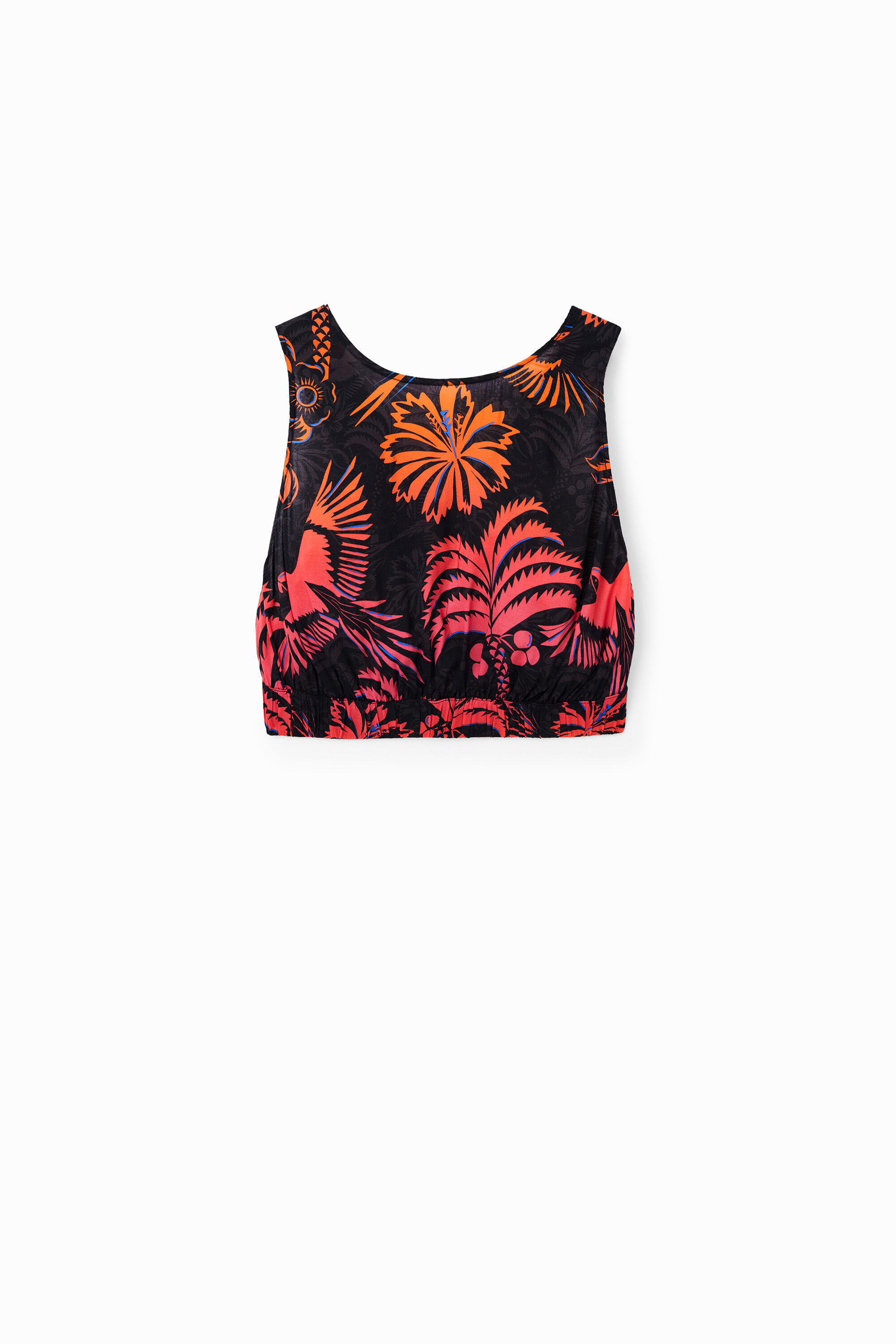 Haut court bretelles tropical