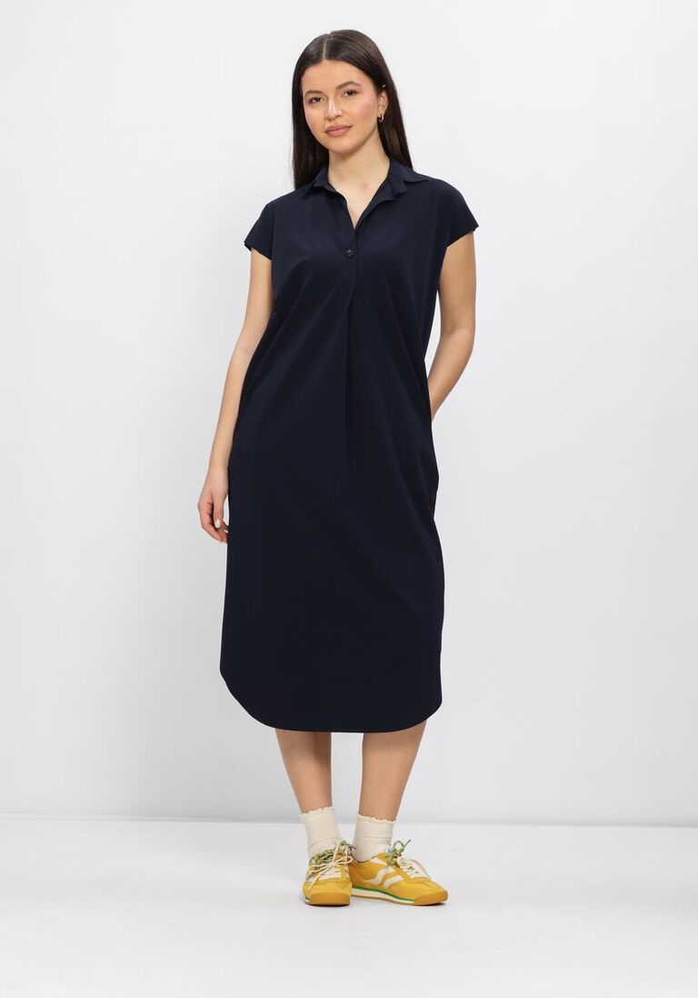 blauwe penn & ink midi jurk dress