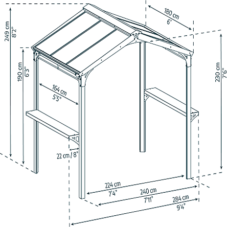 Grillpavillon Austin 2400 - sort