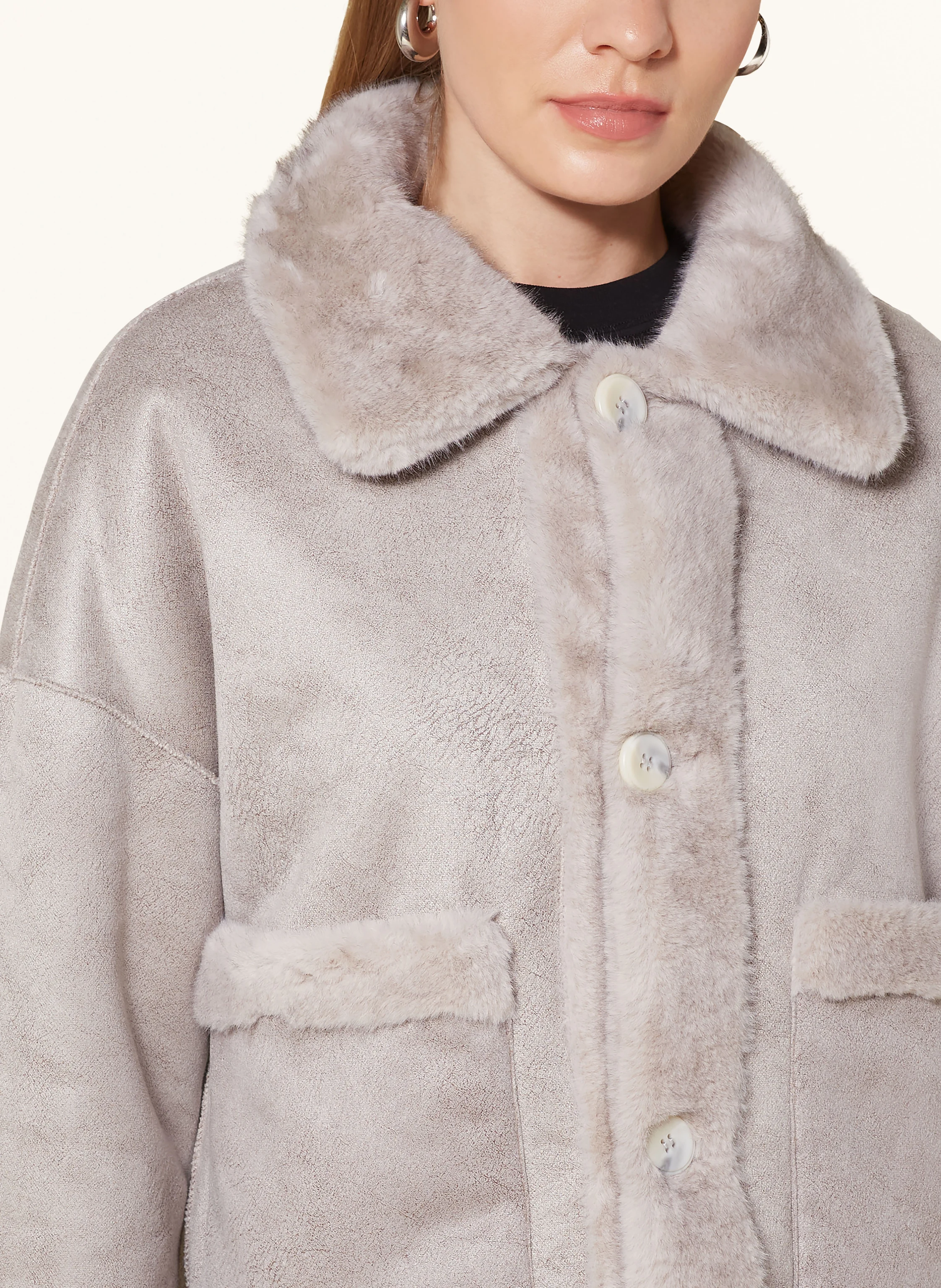 REPEAT Kunstpelz-Jacke zum Wenden