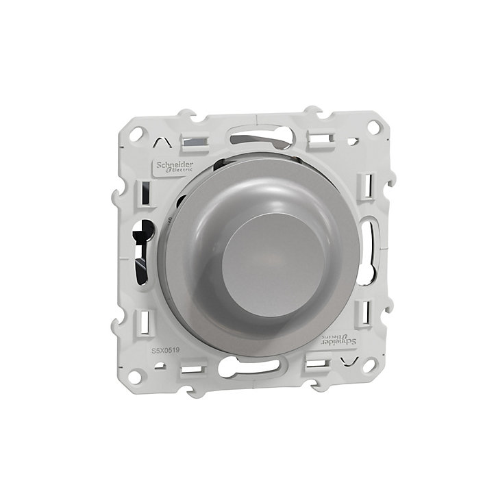 Mécanisme variateur de lumière universel en 2 ou 3 fils 3W 200W Schneider Electric Odace aluminium