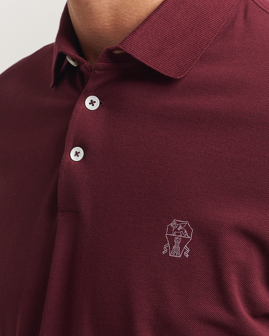 Brunello Cucinelli Short Sleeve Logo Polo Amaranto