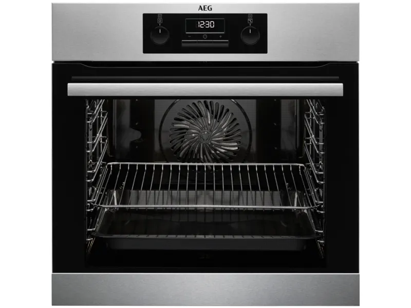 AEG SurroundCook MaxiKlasse BEB331010M - Ovn - til indbygning - niche - bredde: 56 cm - dybde: 55 cm - højde: 59 cm - med selv-rengøring - Klasse A - rustfrit stål