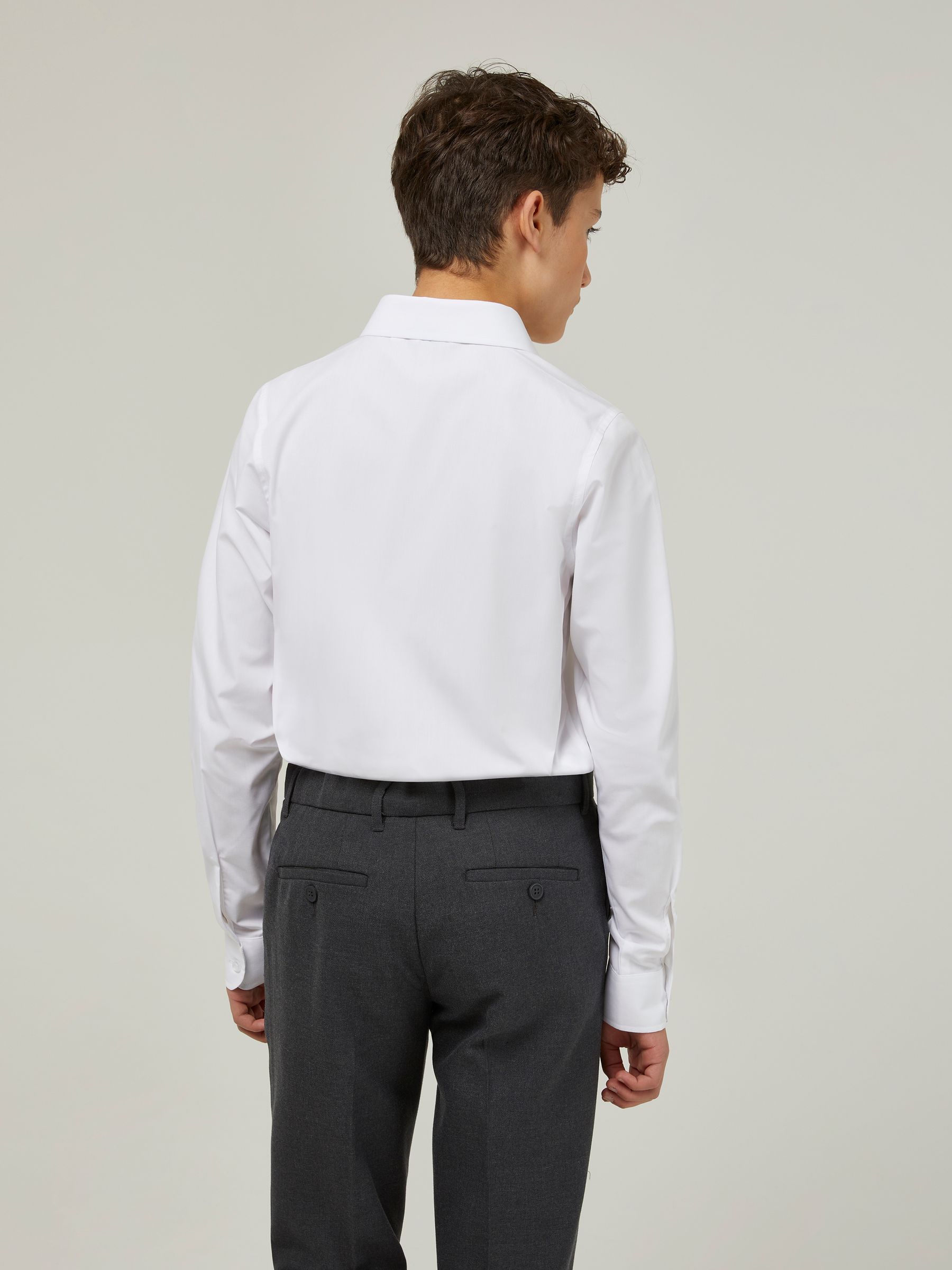 Trutex - Verpakking van 3 witte schooloverhemden met lange mouwen en regular fit