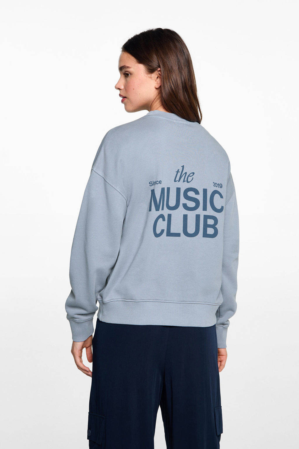 MANGO TEEN sweater met backprint lichtblauw