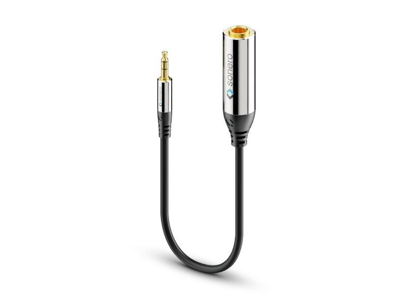 sonero Audio-Kabel 3.5 mm Klinke - 6.3 mm Klinke 0.25 m sonero 3,5mm auf 6,3mm Audio Adapter Kabel 0,25m