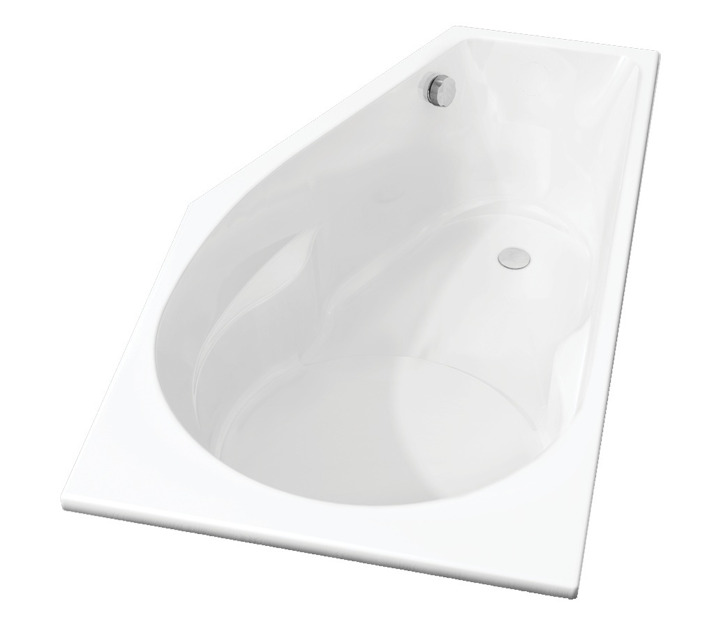 Riho Yukon inbouw hoekbad links 160x90cm wit glans