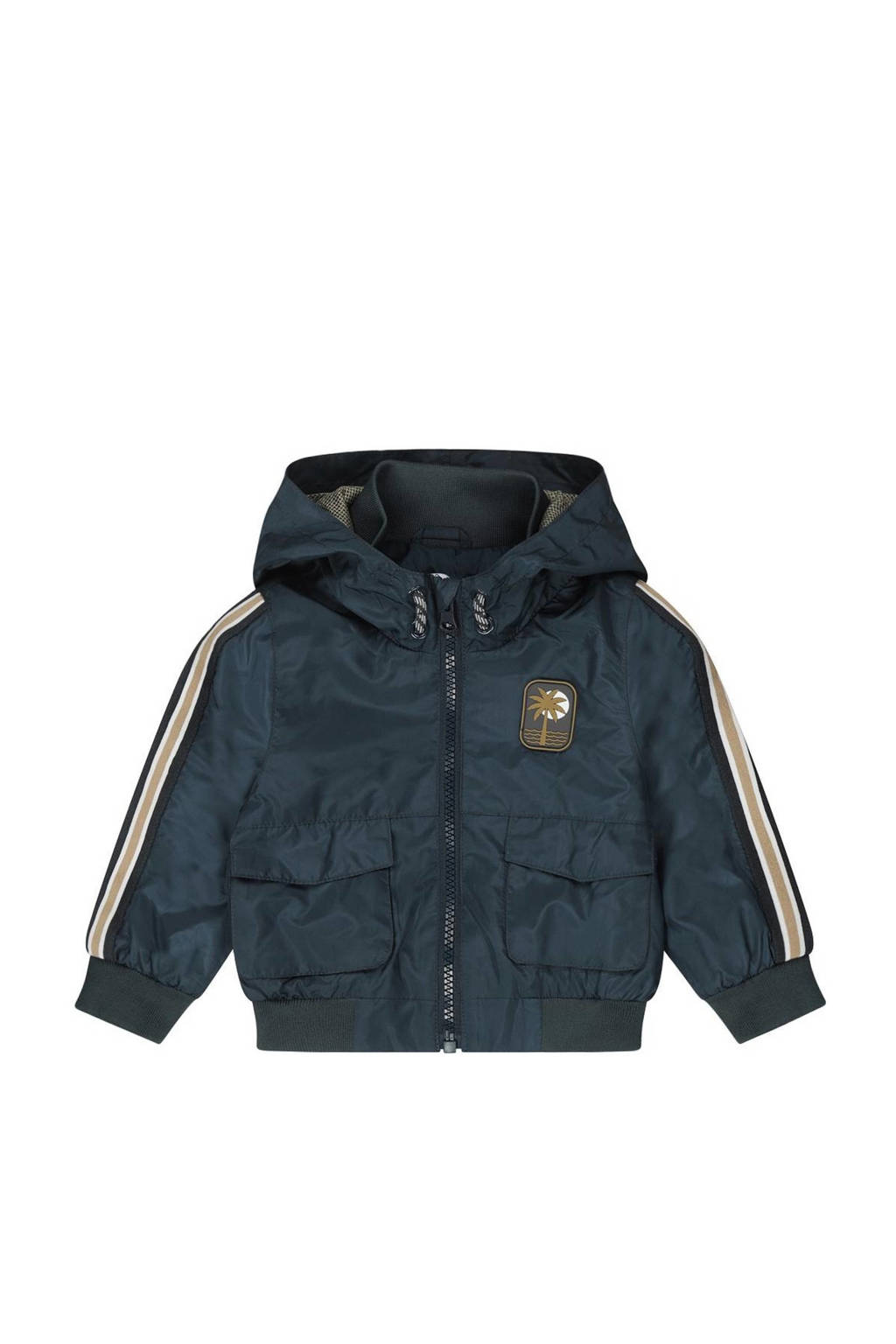 Dirkje zomerjas Jacket met contrastbies donkerblauw