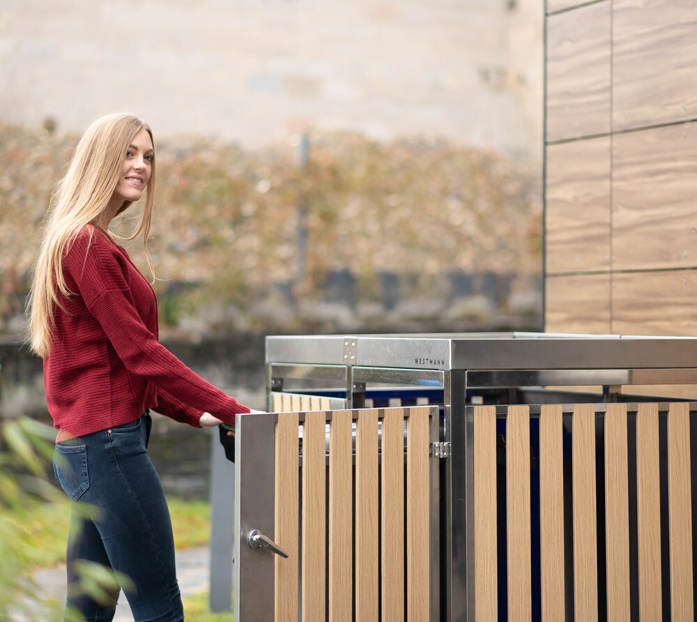 Westmann Mülltonnenbox und Geräteboxinkl. Pflanzkastendach versch. Ausführungen