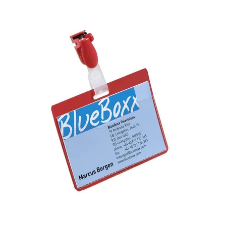 Durable 810603 Namensschild mit Clip, 60 x 90 mm, rot